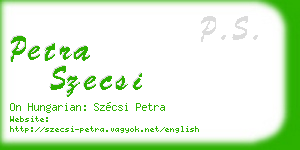 petra szecsi business card