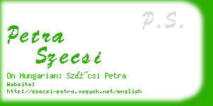 petra szecsi business card